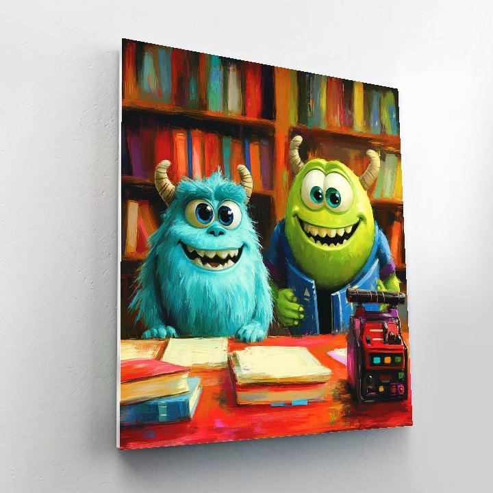 Mike And Sulley’s Scare School Practice Disney Inspired DIY paint by numbers
