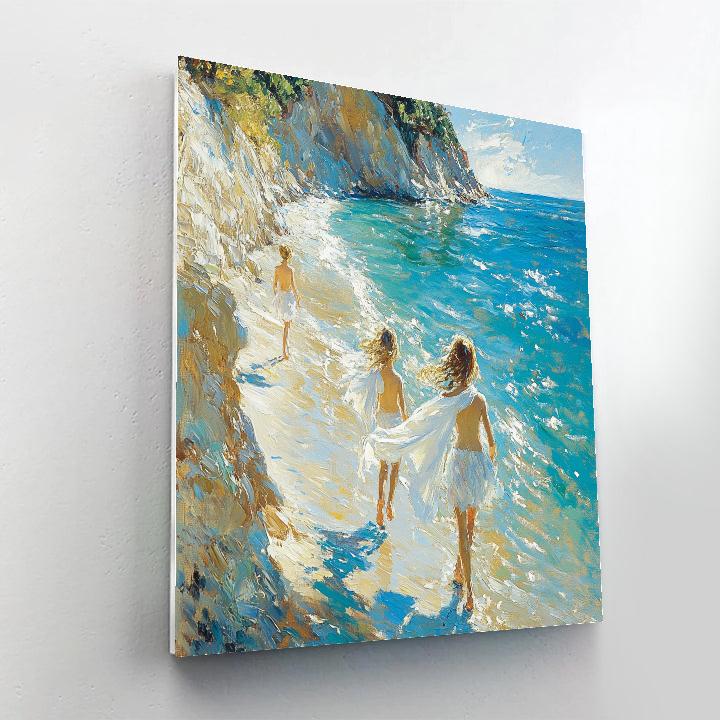 Sorolla Inspired Sunlit Children At Shore DIY paint by numbers