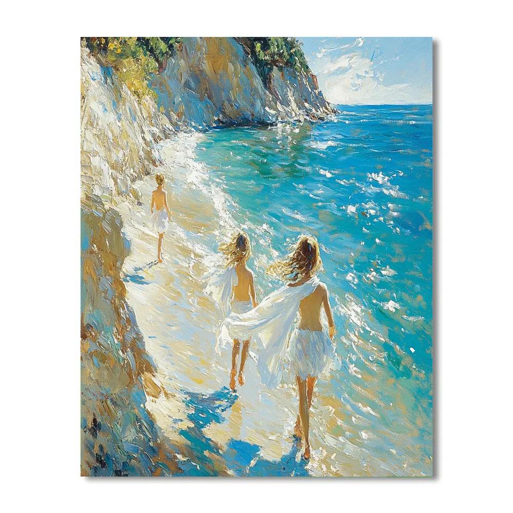 Sorolla Inspired Sunlit Children At Shore DIY paint by numbers