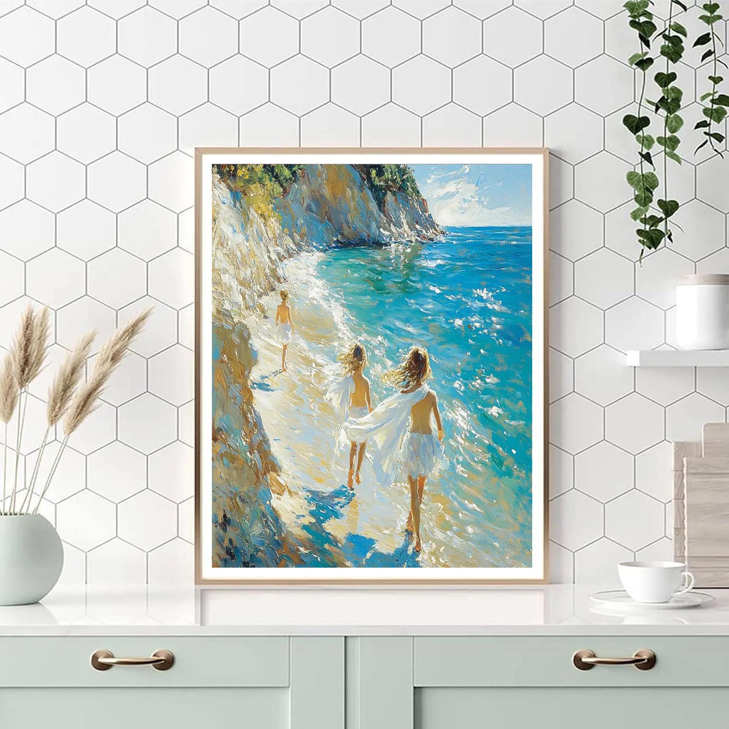 Sorolla Inspired Sunlit Children At Shore DIY paint by numbers