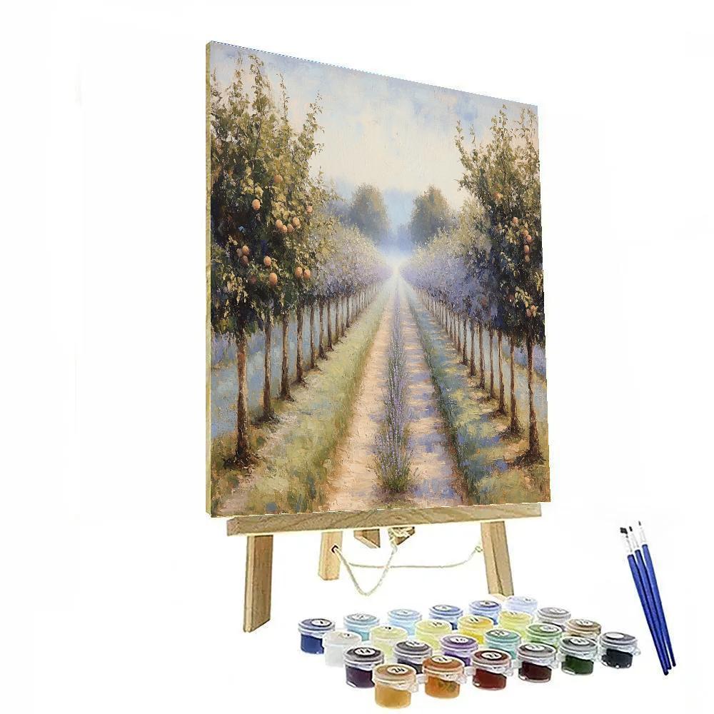 Claude Monet Inspired Orchard In Morning Mist Paint by numbers art