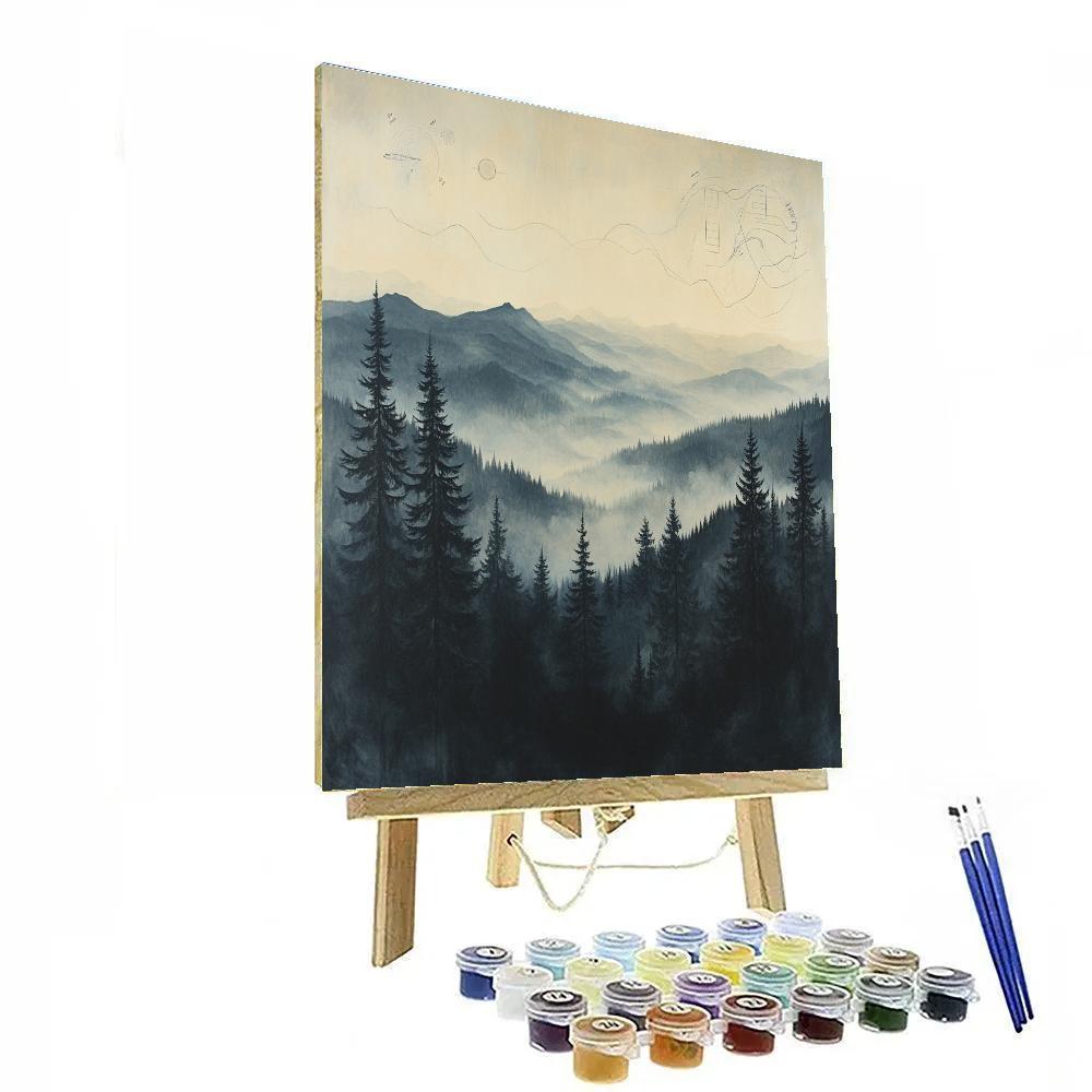 Leonardo Da Vinci Inspired Whispering Cloud Forests DIY paint by numbers