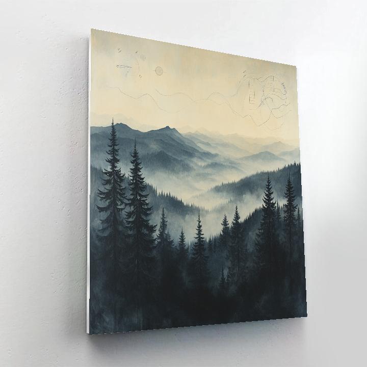 Leonardo Da Vinci Inspired Whispering Cloud Forests DIY paint by numbers
