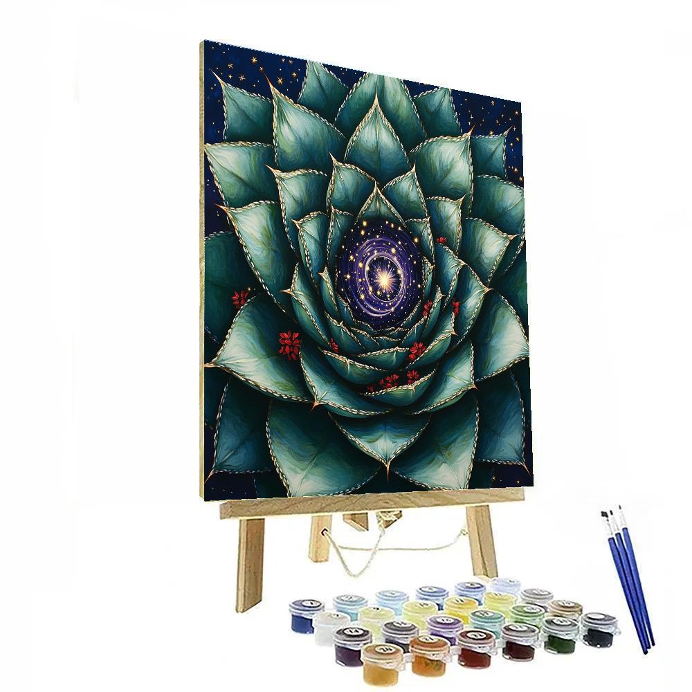 Frida Kahlo Inspired Cosmic Agave Mandala painting number kit