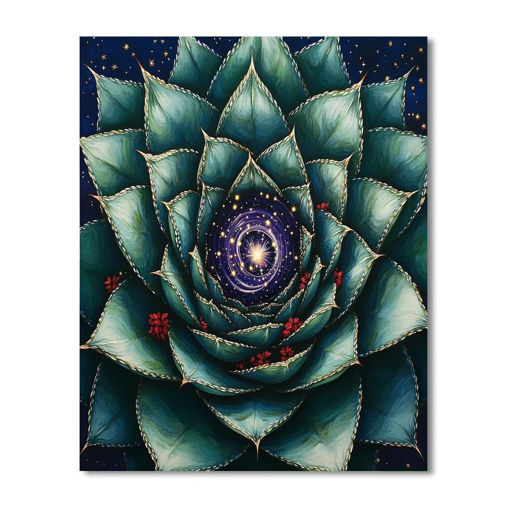 Frida Kahlo Inspired Cosmic Agave Mandala painting number kit