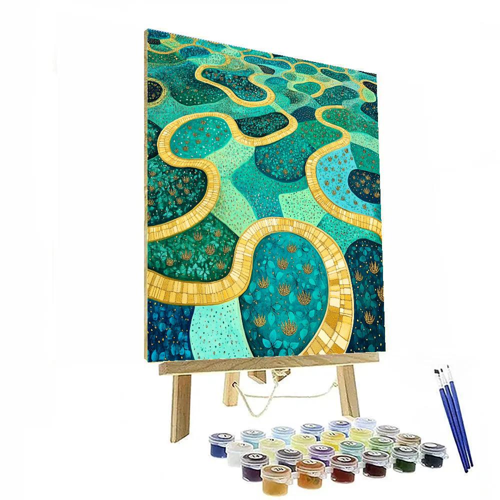 Gustav Klimt Inspired Ornamental Orchard Labyrinth Painting by numbers kit