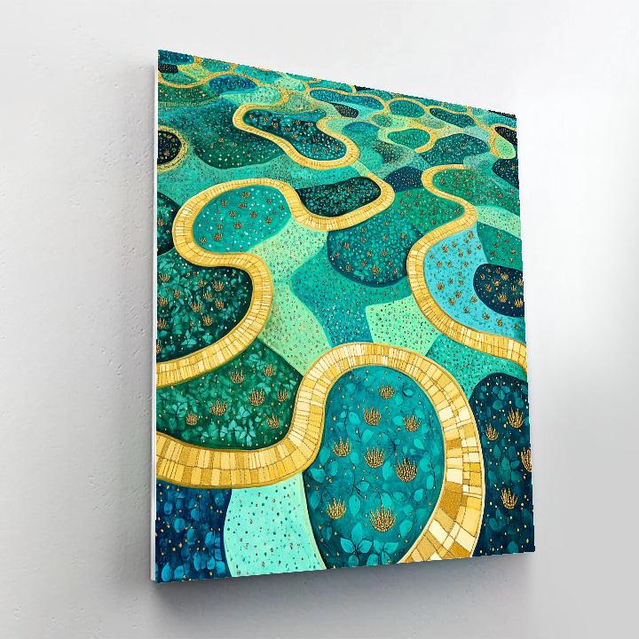 Gustav Klimt Inspired Ornamental Orchard Labyrinth Painting by numbers kit