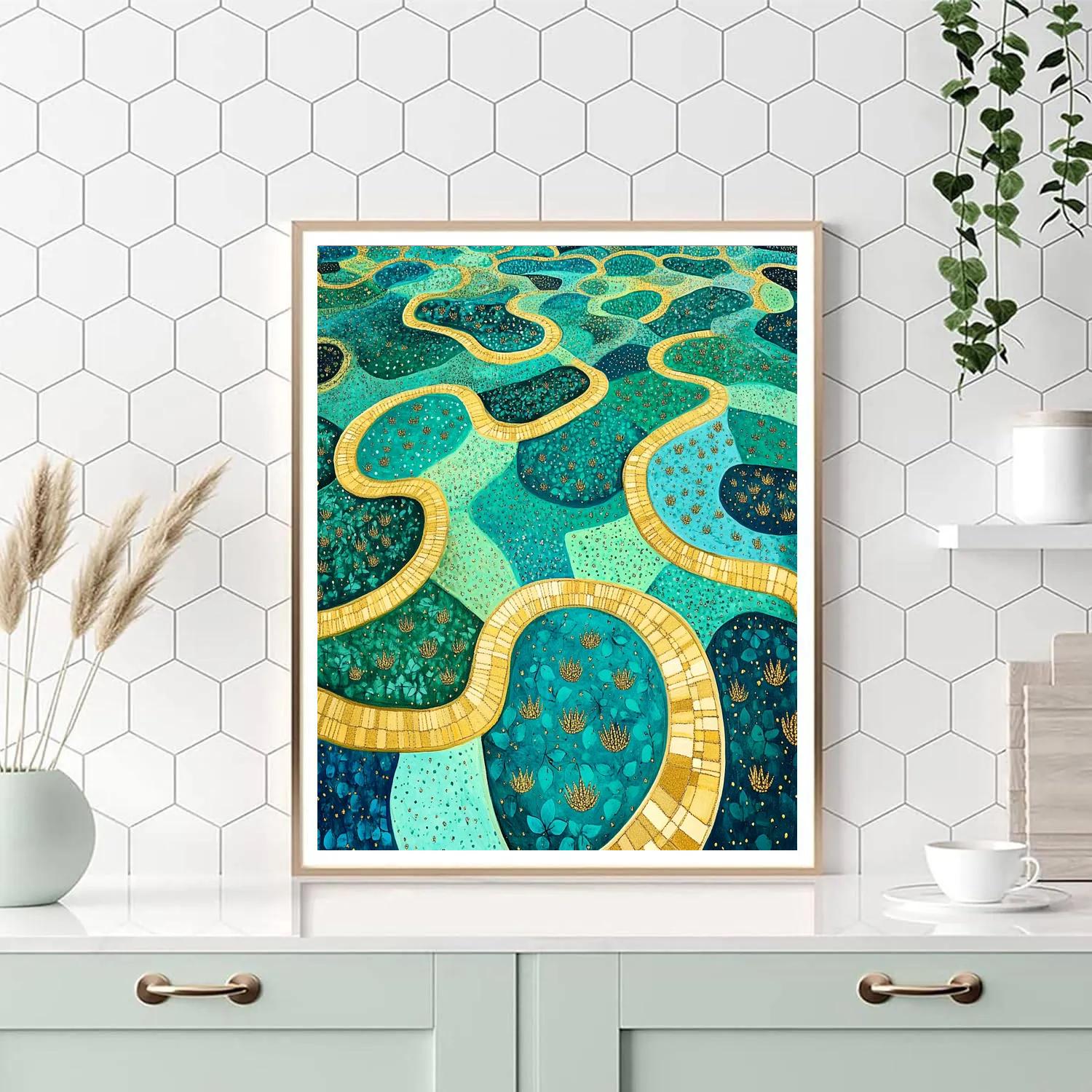 Gustav Klimt Inspired Ornamental Orchard Labyrinth Painting by numbers kit