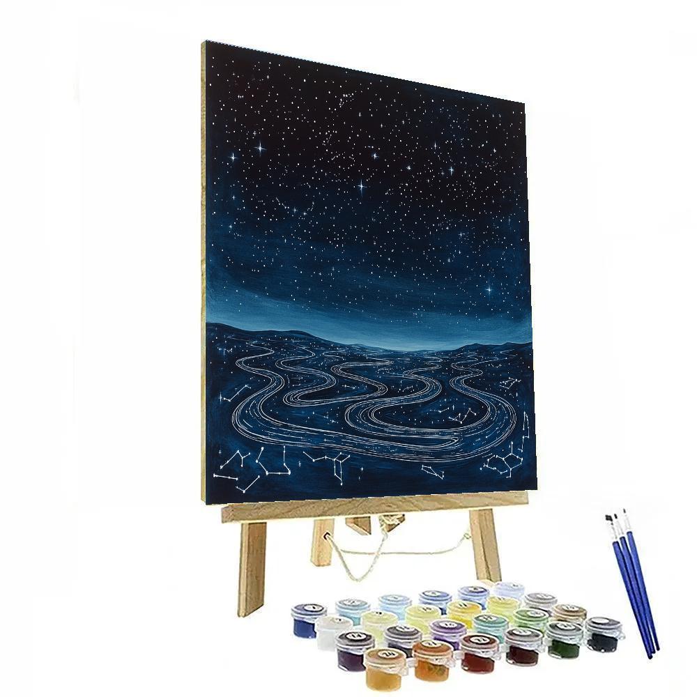 Leonardo Da Vinci Inspired Stellar Labyrinth paint by number