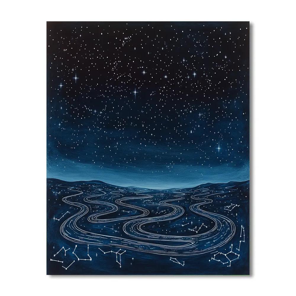 Leonardo Da Vinci Inspired Stellar Labyrinth paint by number