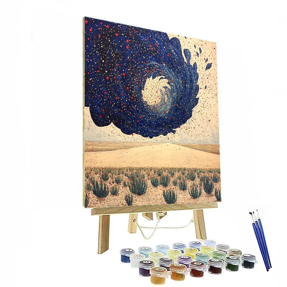 Frida Kahlo Inspired Storm Of Indigo Petals paint by number