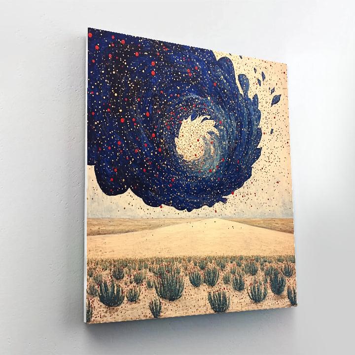 Frida Kahlo Inspired Storm Of Indigo Petals paint by number