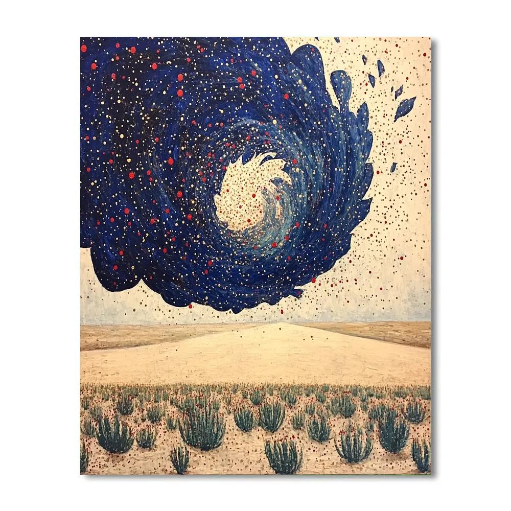 Frida Kahlo Inspired Storm Of Indigo Petals paint by number