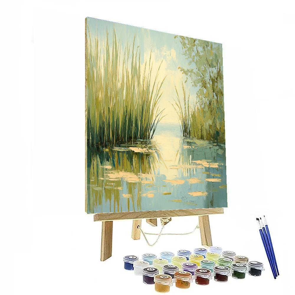 Claude Monet Inspired Pond Edges With Reeds Paint by numbers kits