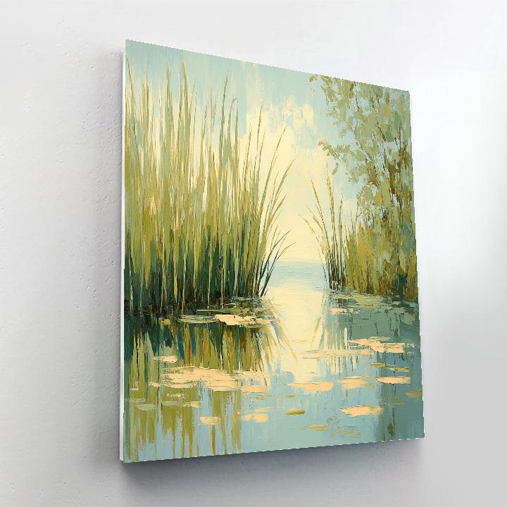 Claude Monet Inspired Pond Edges With Reeds Paint by numbers kits