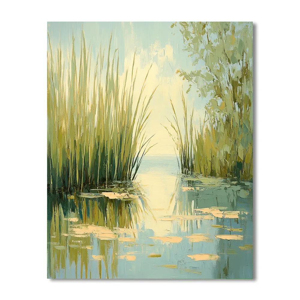 Claude Monet Inspired Pond Edges With Reeds Paint by numbers kits