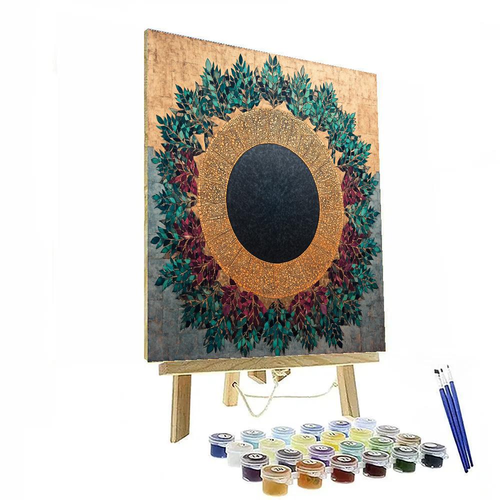 Gustav Klimt Inspired Celestial Orchard Eclipse Paint by numbers art