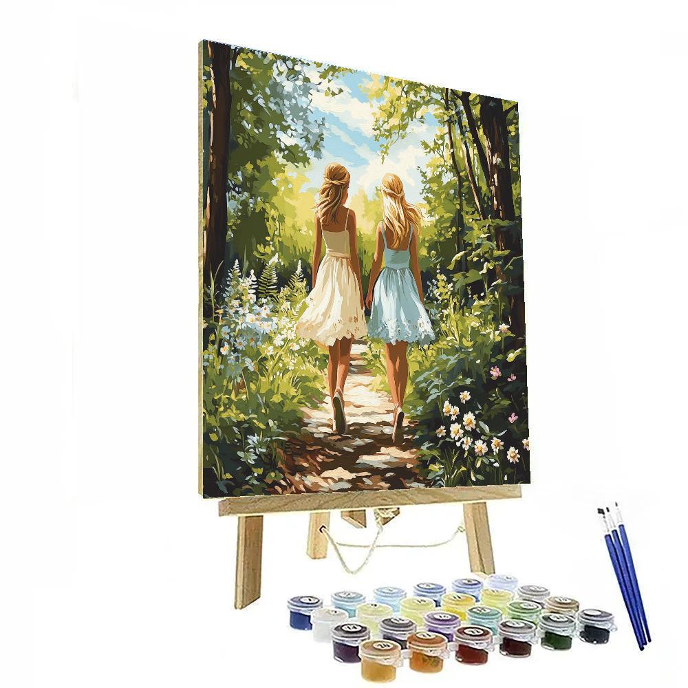 Elsa And Anna’s Summer Forest Stroll Disney Inspired painting number kit
