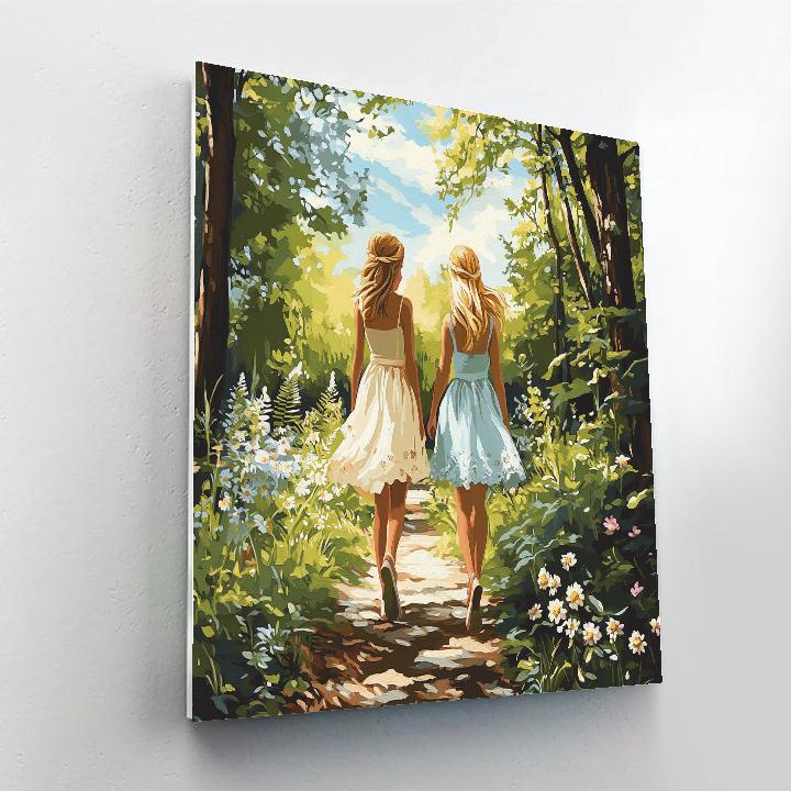 Elsa And Anna’s Summer Forest Stroll Disney Inspired painting number kit