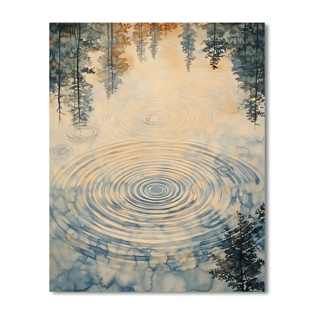 Leonardo Da Vinci Inspired Harmonic Rain Circles Painting by numbers kit