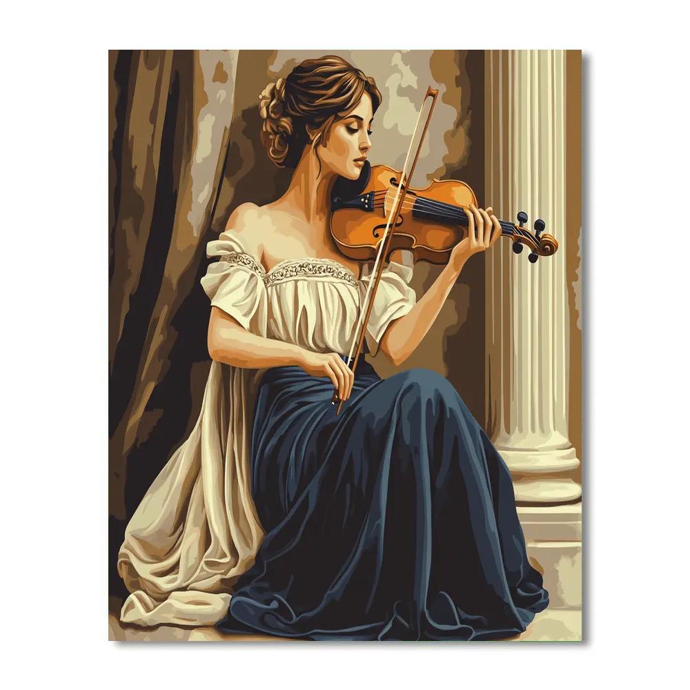 Ingres Inspired Classical Musician Portrait paint by number