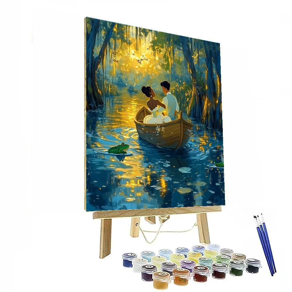 Tiana And Naveen’s Bayou Boat Ride Disney Inspired Number painting