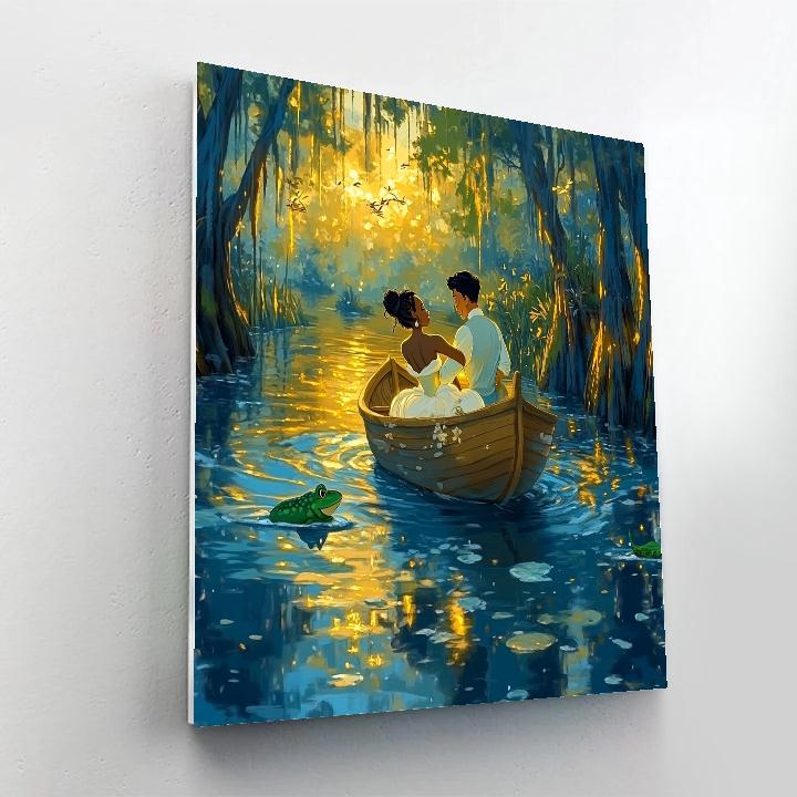 Tiana And Naveen’s Bayou Boat Ride Disney Inspired Number painting