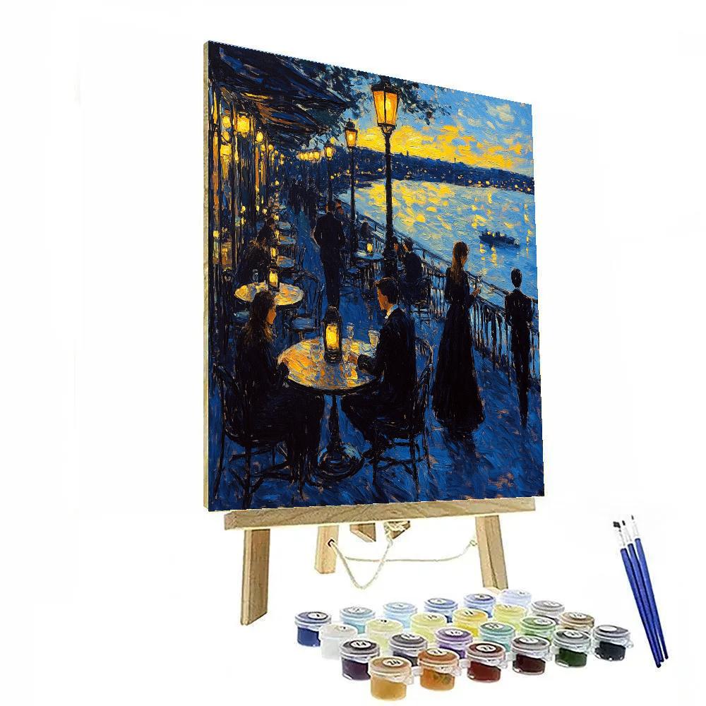 Manet Inspired Cafe Terrace Evening paint by number