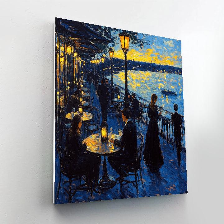 Manet Inspired Cafe Terrace Evening paint by number