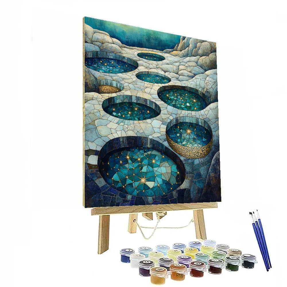Gustav Klimt Inspired Golden Tidepool Constellations painting number kit
