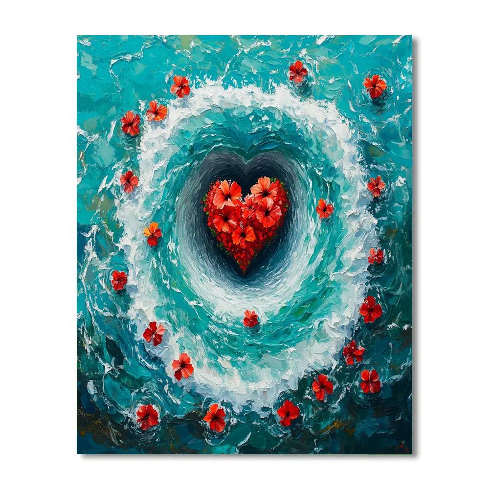 Frida Kahlo Inspired Ocean Heart Maelstrom DIY paint by numbers