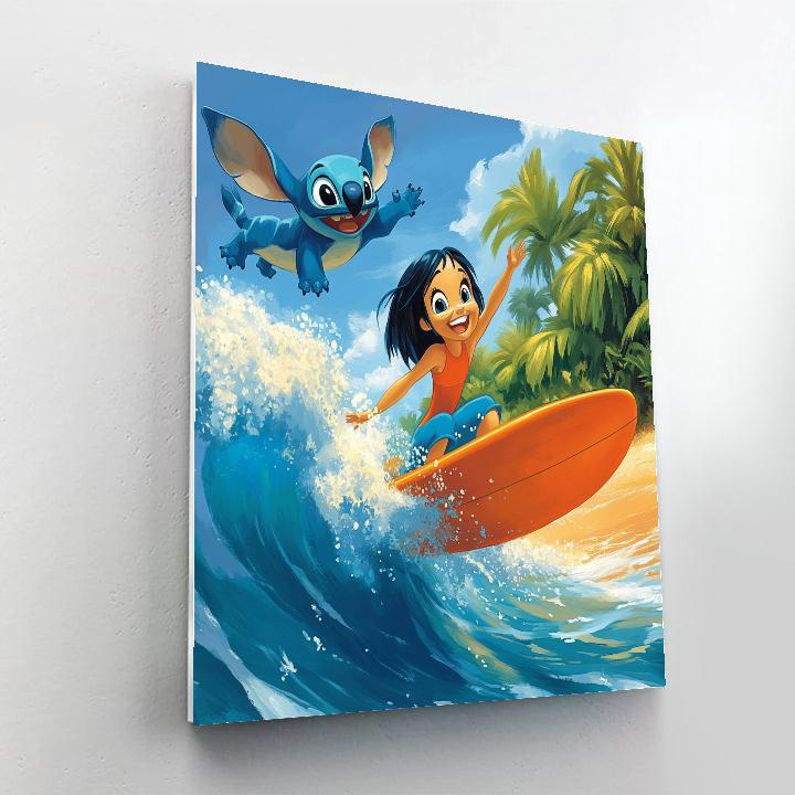 Lilo And Stitch’s Hawaiian Surf Day Disney Inspired Paint by numbers kits