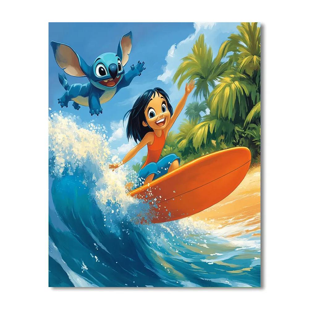Lilo And Stitch’s Hawaiian Surf Day Disney Inspired Paint by numbers kits