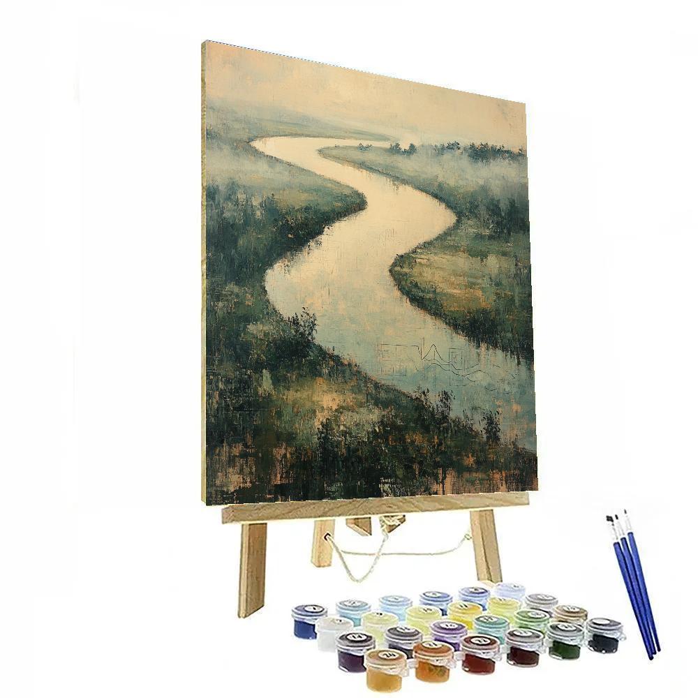 Leonardo Da Vinci Inspired River Mist Geometry painting number kit