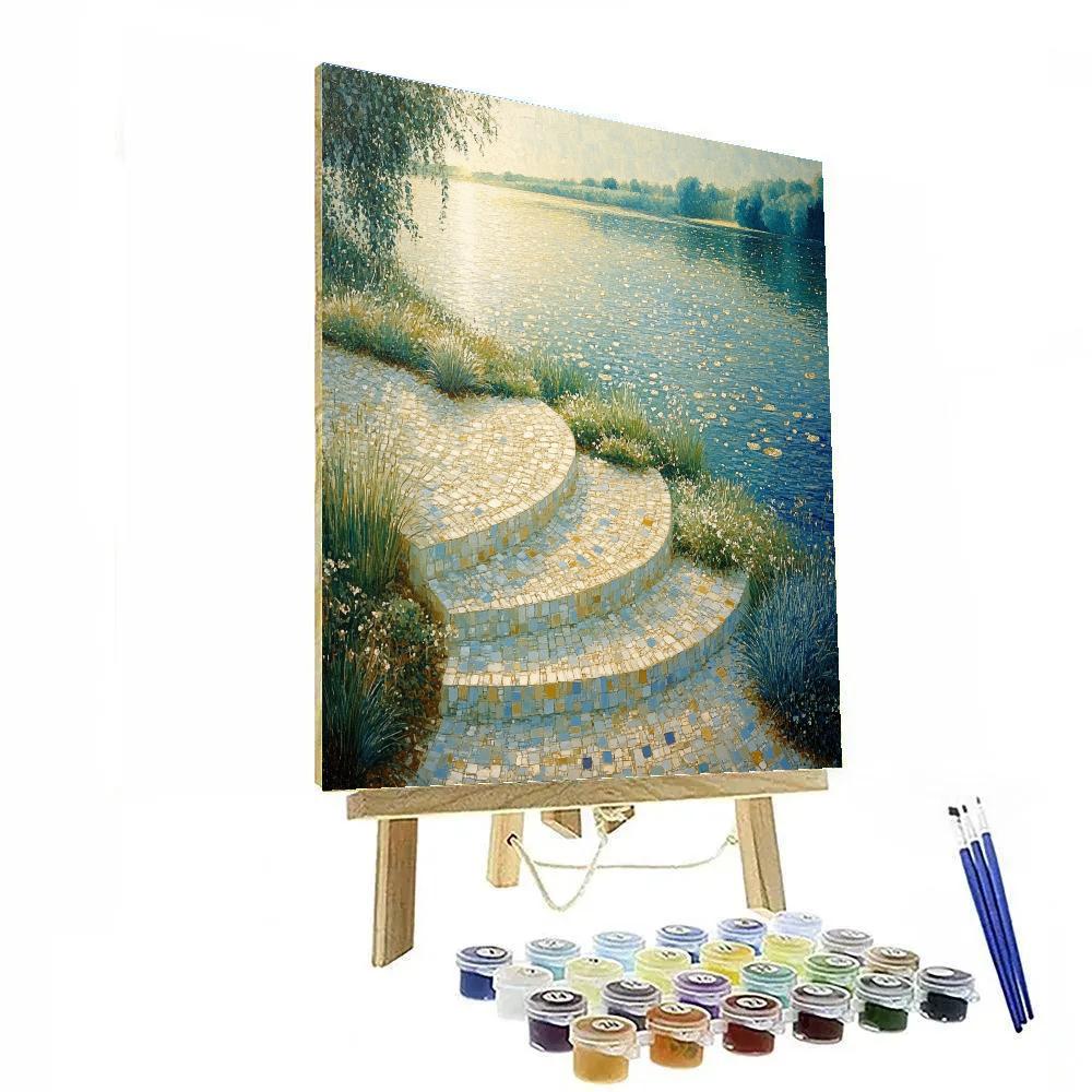 Claude Monet Inspired Sunlit River Terrace painting number kit