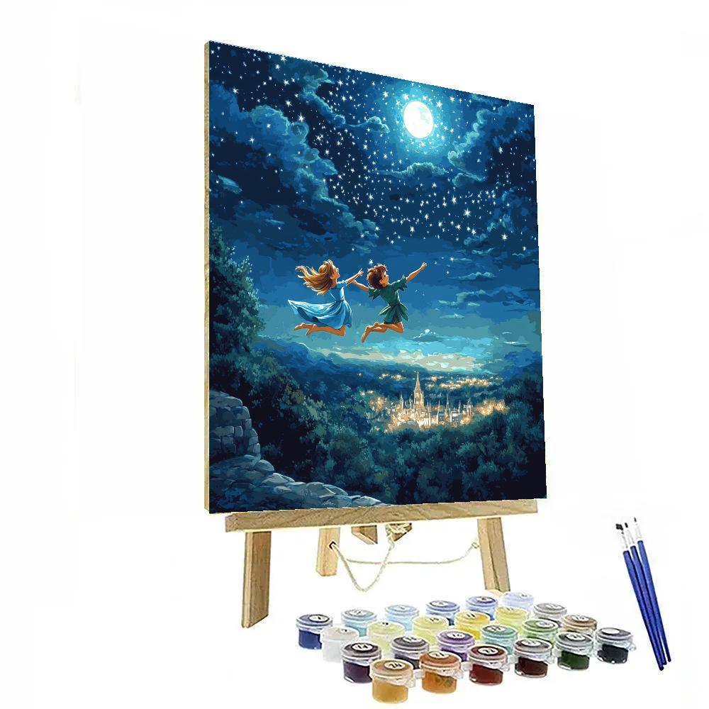 Peter Pan And Wendy’s Starry Flight Disney Inspired Number painting