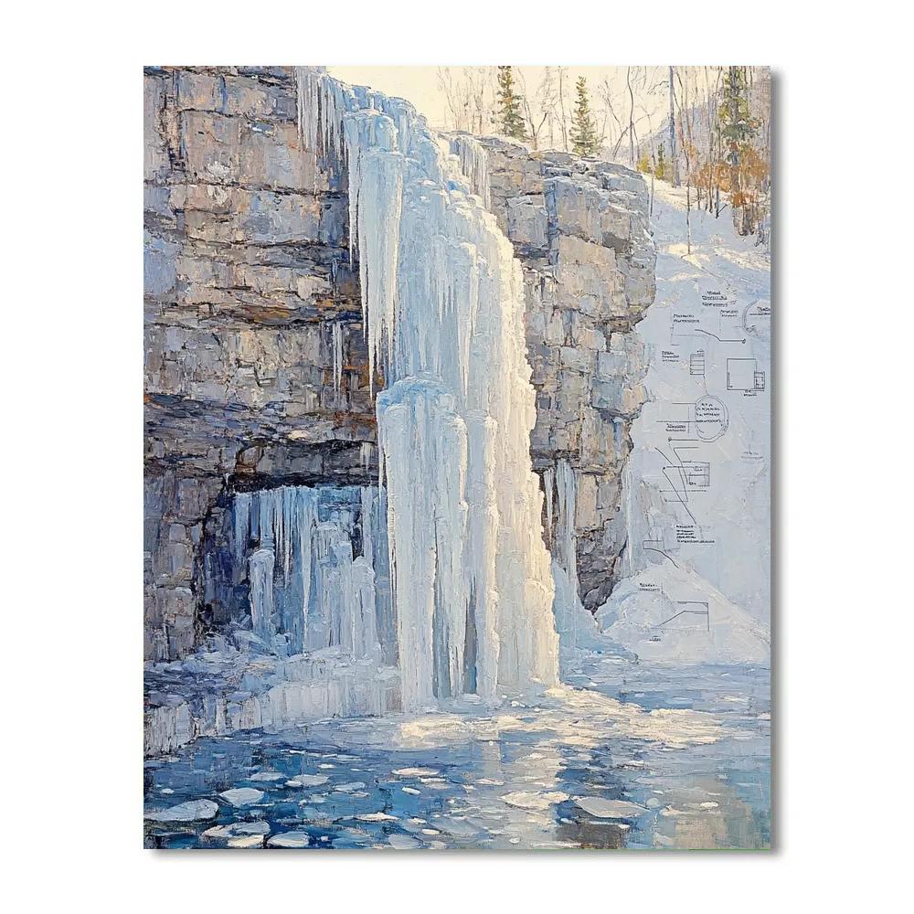 Leonardo Da Vinci Inspired Frozen Waterfall Veins DIY paint by numbers