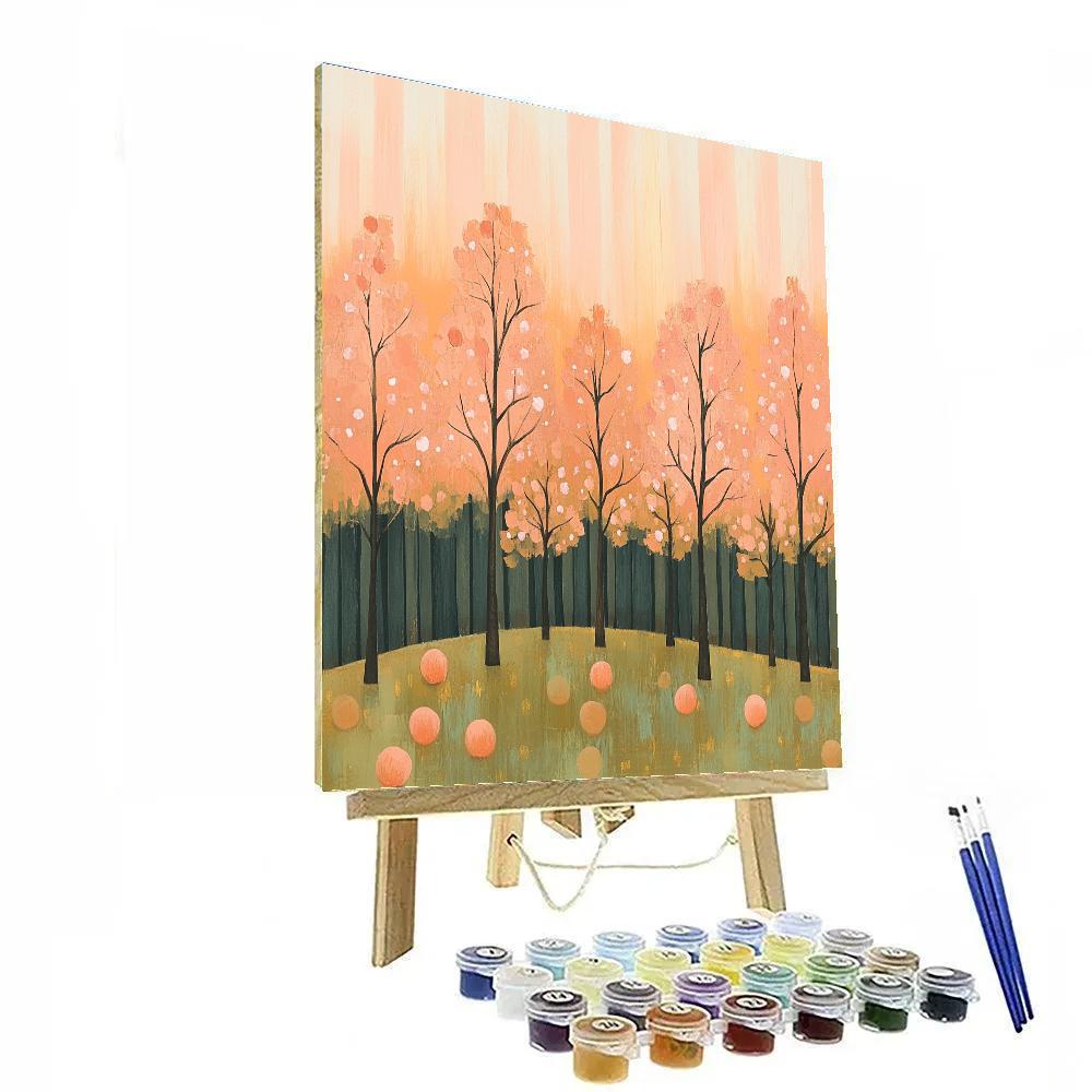 Claude Monet Inspired Peach Orchard At Sunset Number painting