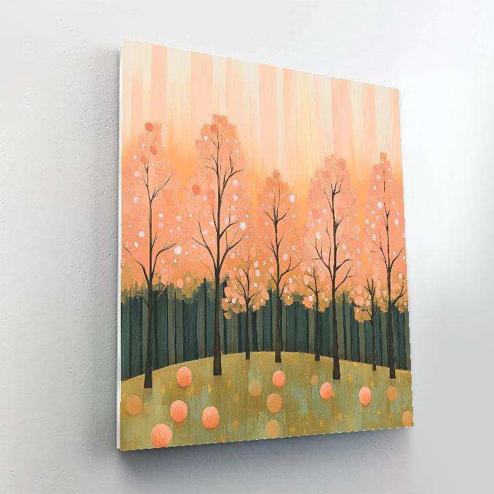 Claude Monet Inspired Peach Orchard At Sunset Number painting