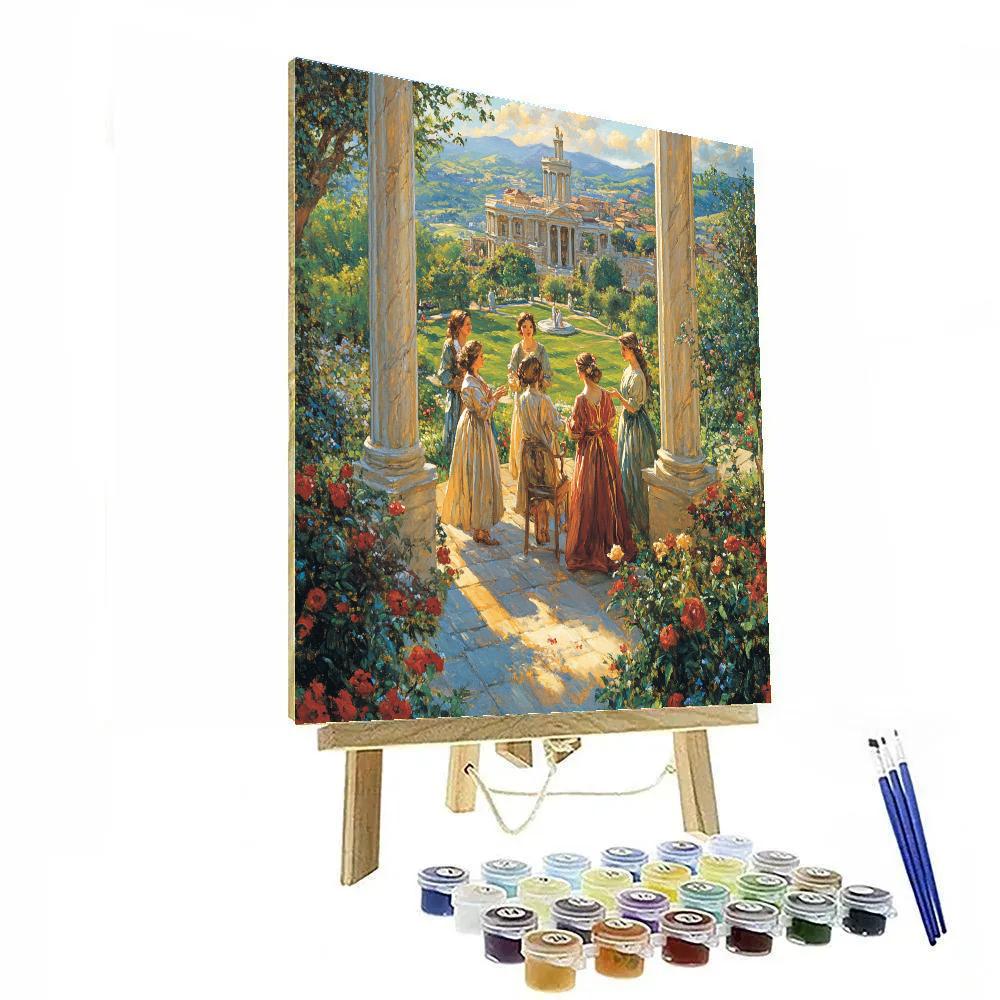 Raphael Inspired Idealized Garden Gathering DIY paint by numbers