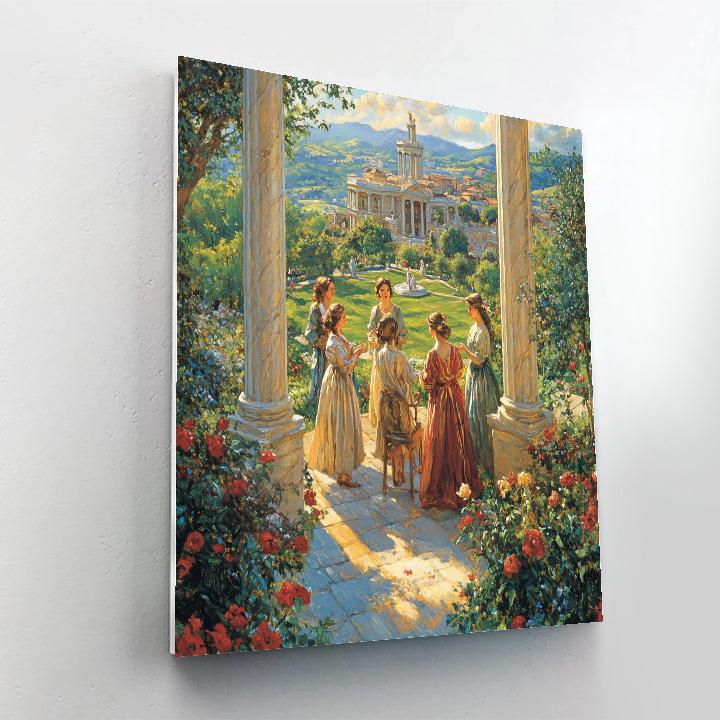 Raphael Inspired Idealized Garden Gathering DIY paint by numbers