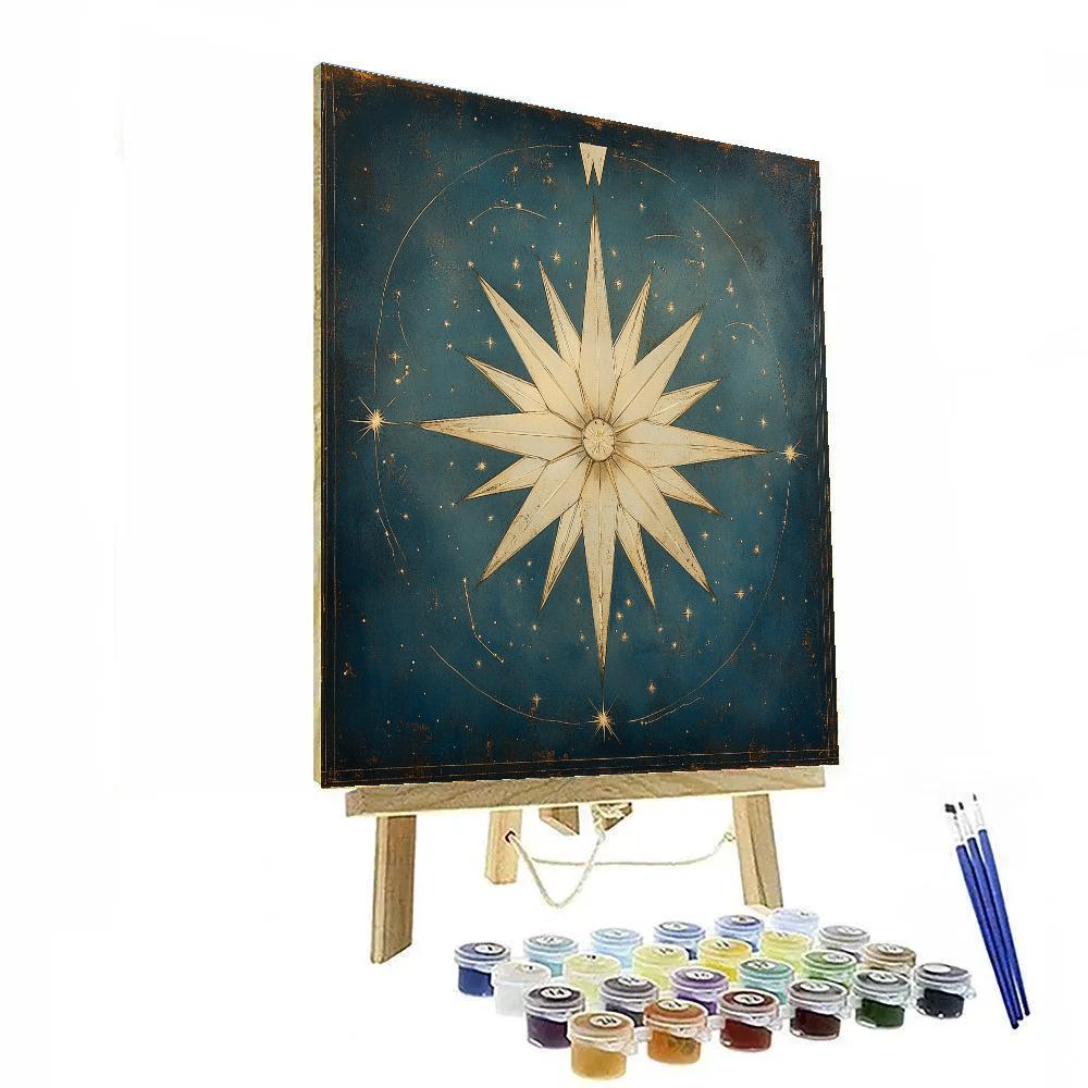 Leonardo Da Vinci Inspired Celestial Compass Rose Paint by numbers kits