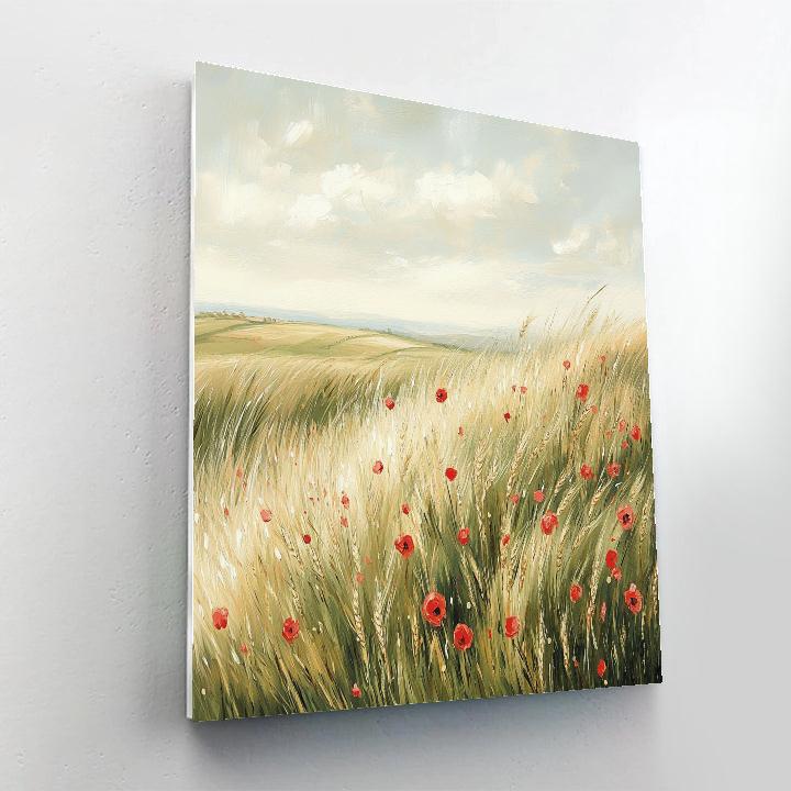 Claude Monet Inspired Wind Over Wheat And Poppies Numbered painting kits