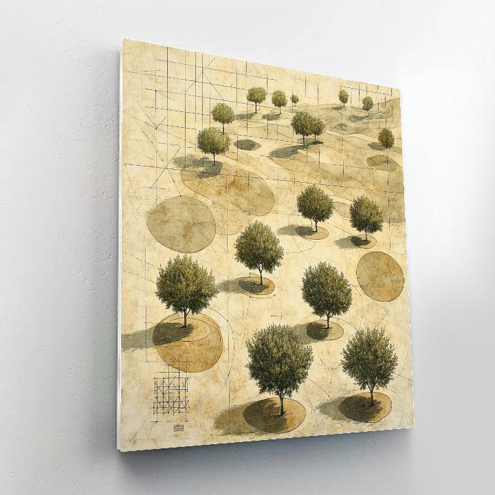 Leonardo Da Vinci Inspired Orchard Constellation Floor paint by color