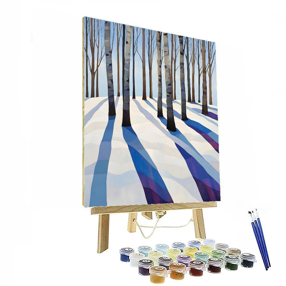 Claude Monet Inspired Snow Shadows In Orchard Paint by numbers kits