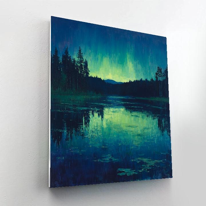 Monet Inspired Aurora Reflected Lake Painting by numbers kit