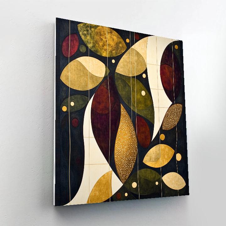 Gustav Klimt Inspired Golden Forest Floor Mosaic paint by numbers