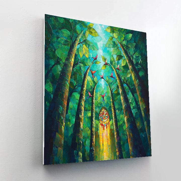 Frida Kahlo Inspired Hummingbird Rainforest Cathedral painting number kit