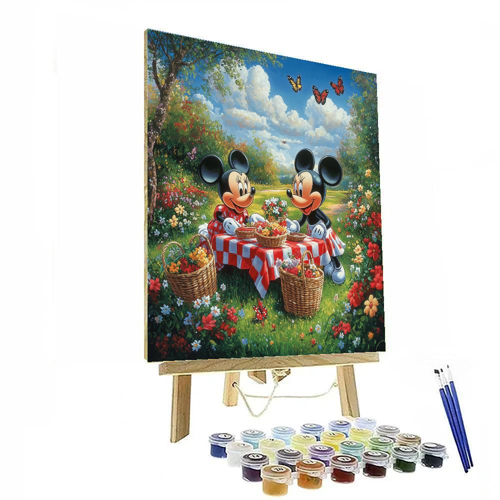 Mickey And Minnie’s Romantic Picnic Disney Inspired paint by color