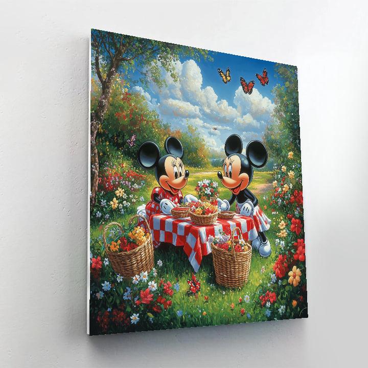 Mickey And Minnie’s Romantic Picnic Disney Inspired paint by color